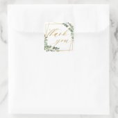 Sticker Carré Merci géométrique Mariage Eucalyptus (Sac)