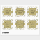 Sticker Carré Merci : Gold et White 75th Birthday Party (Feuille)