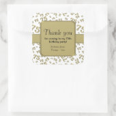 Sticker Carré Merci : Gold et White 75th Birthday Party (Sac)