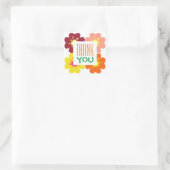 Sticker Carré Merci Graphic Fleur Anniversaire (Sac)