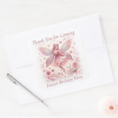 Sticker Carré Merci Joli Fée Rose (Enveloppe)