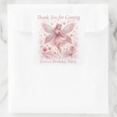 Sticker Carré Merci Joli Fée Rose (Sac)