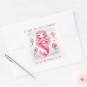 Sticker Carré Merci Joli sirènes roses (Enveloppe)