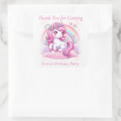 Sticker Carré Merci jolie licorne rose (Sac)