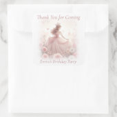 Sticker Carré Merci jolie princesse rose (Sac)