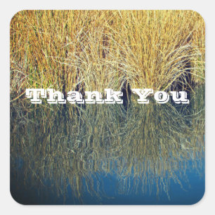 Sticker Carré Merci Lake Grass Relaxé Merci À Tous