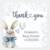 Sticker Carré Merci le Baby shower Bunny (Devant)