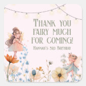Sticker Carré Merci magique Fairy Beaucoup Anniversaire (Devant)