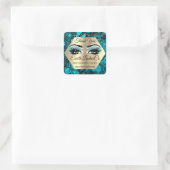 Sticker Carré Merci maquillage Artiste Gold LASHES Or bleu (Sac)