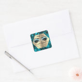 Sticker Carré Merci maquillage Artiste Gold LASHES Or bleu (Enveloppe)
