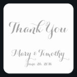 Sticker Carré Merci mariage<br><div class="desc">Élégant sticker de remerciement ! Offert par les designers de FOMA design</div>