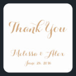 Sticker Carré Merci mariage<br><div class="desc">Élégant sticker de remerciement ! Offert par les designers de FOMA design</div>