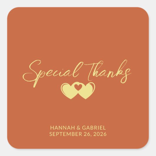 Sticker Carré Merci mariage (Devant)