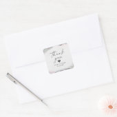 Sticker Carré Merci Mariage Abstrait clair violet moderne (Enveloppe)