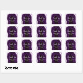 Sticker Carré Merci Mariage Amethyst Purple & Silver Geode (Feuille)
