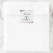 Sticker Carré Merci Mariage bleu clair de lune Abstrait moderne (Sac)