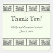 Sticker Carré Merci Mariage de frontière Art déco (Devant)