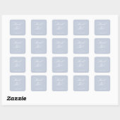 Sticker Carré Merci Mariage de script élégant bleu doux (Feuille)