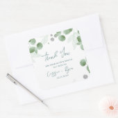 Sticker Carré Merci Mariage d'inspiration eucalyptus (Enveloppe)