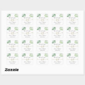 Sticker Carré Merci Mariage Eucalyptus (Feuille)