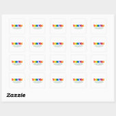 Sticker Carré Merci Mariage gris Rainbow Flag Favoriser (Feuille)