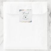 Sticker Carré Merci Mariage moderne Abstrait Eucalyptus vert (Sac)