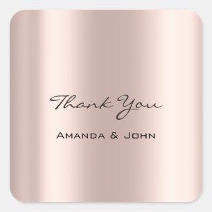 Sticker Carré Merci Mariage Rose nuptial minima Blush
