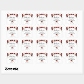 Sticker Carré Merci marsala floral boho chic mariage (Feuille)