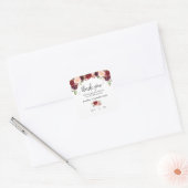 Sticker Carré Merci marsala floral boho chic mariage (Enveloppe)