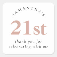 Merci moderne Blush Pink 21e anniversaire