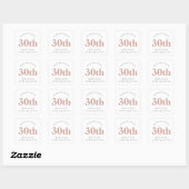 Sticker Carré Merci moderne Blush Pink 30e anniversaire (Feuille)