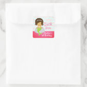 Sticker Carré Merci moderne de fête d'anniversaire mignonne sirè (Sac)