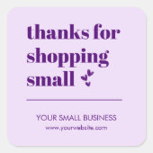 Sticker Carré Merci modifiable pour le magasinage des petites en (Devant)