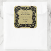 Sticker Carré Merci : Motif 100e numéro Gold/Black Bracket (Sac)