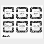 Sticker Carré Merci : Noir et Blanc 40e Motif numérique (Feuille)