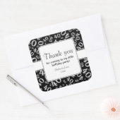 Sticker Carré Merci : Noir et Blanc 40e Motif numérique (Enveloppe)