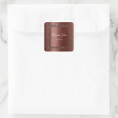 Sticker Carré Merci Nom 16ème Mariage Brun (Sac)