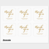 Sticker Carré Merci Or élégant Favoriser (Feuille)