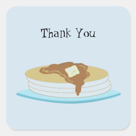 Sticker Carré Merci Pancake Stack (Devant)