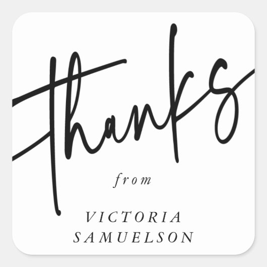 Sticker Carré Merci personnalisé personnalisé (Devant)