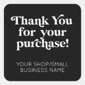 Sticker Carré Merci Petite Entreprise Pour Votre Achat (Devant)