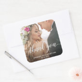 Sticker Carré Merci photo Mariage moderne (Enveloppe)