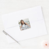 Sticker Carré Merci photo simple et élégant (Enveloppe)