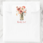 Sticker Carré Merci pies dans un bocal de mason (Sac)