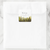 Sticker Carré Merci Pine Trees Mariage (Sac)