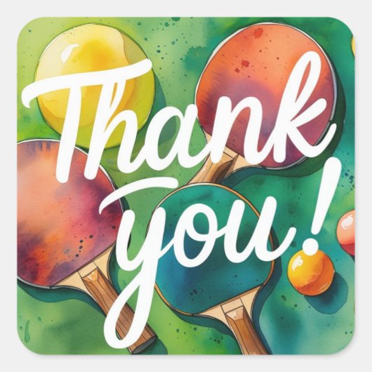 Sticker Carré Merci Ping Pong (Devant)