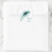 Sticker Carré Merci | Plumes de paon (Sac)