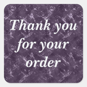 Sticker Carré Merci pour commander Business Elegant Purple