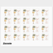 Sticker Carré Merci pour la Baby Shower Tropicale d'Été (Feuille)