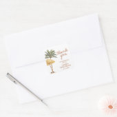 Sticker Carré Merci pour la Baby Shower Tropicale d'Été (Enveloppe)